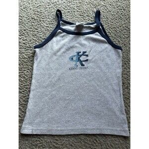 Vintage Kenny Chesney Women’s Gray & Navy Blue Tank Top MEDIUM 90s Country Music